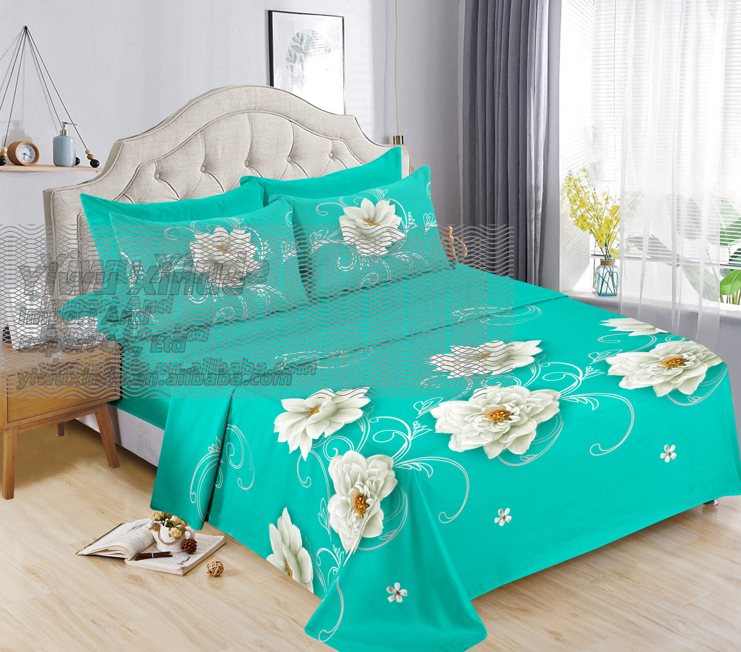 6pc Bedding Suit Wholesale In Stock Retail Printed Cotton Touch Fit Sheets King Bed Sheet With Pillowcase 6 Pcs