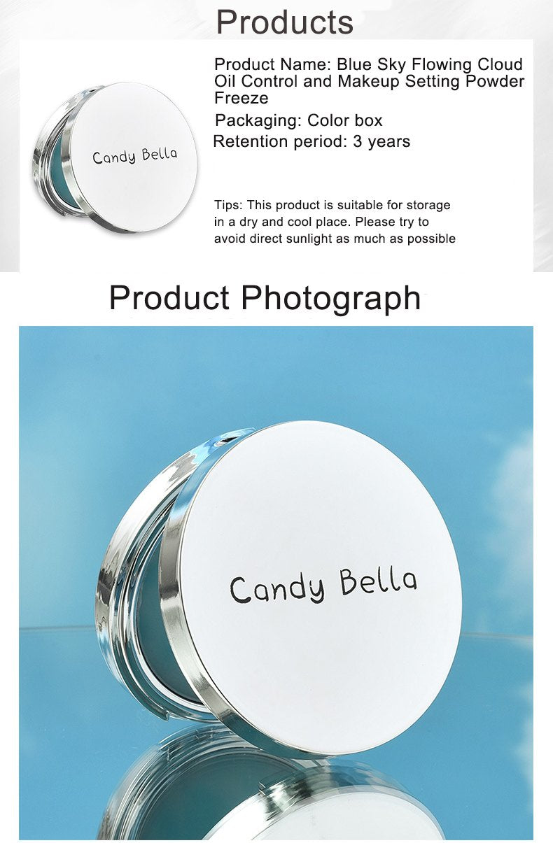 Cosmetics Matte Blue Sky Cloud Oil Control Powder Cake Eco-friendly Candybella Pressed Setting Powder