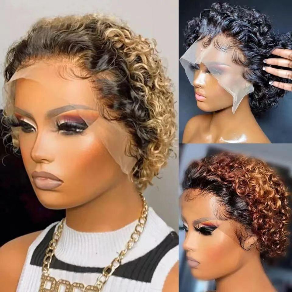 Popular European And American African Short Curly Hair Wig Wool Roll Various Colors African Women Short Elf Curly Hair Wig