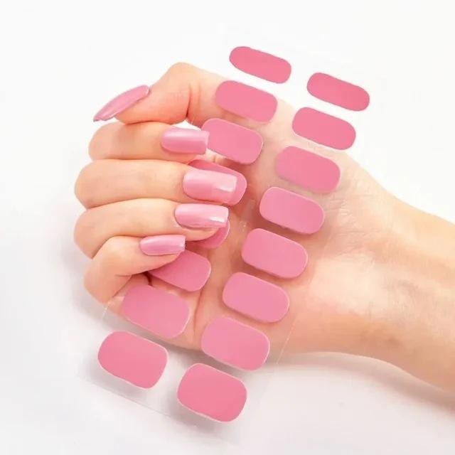 Waterproof Nail Gel Sticker Decal Semi-cured UV Lamp Gel Nail Sticker With UV Lamp, Durable