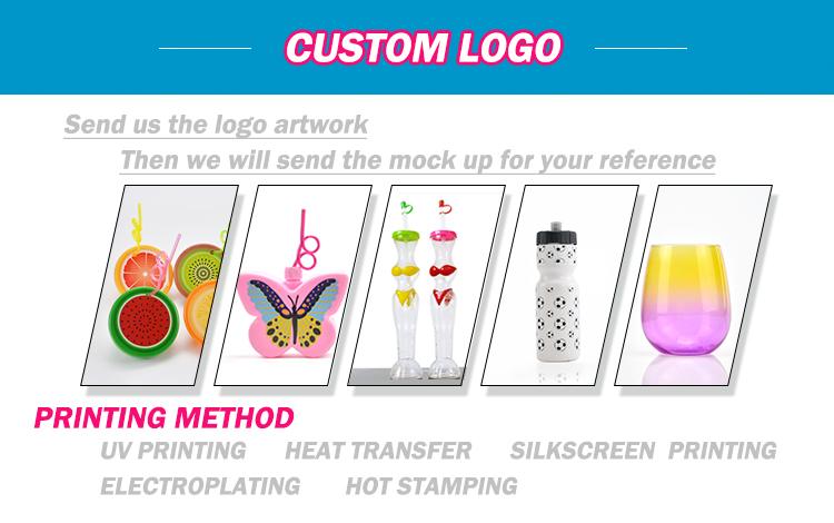 China Supplier Colorful Cute Strawberry Shape Plastic Water Cup With Straw