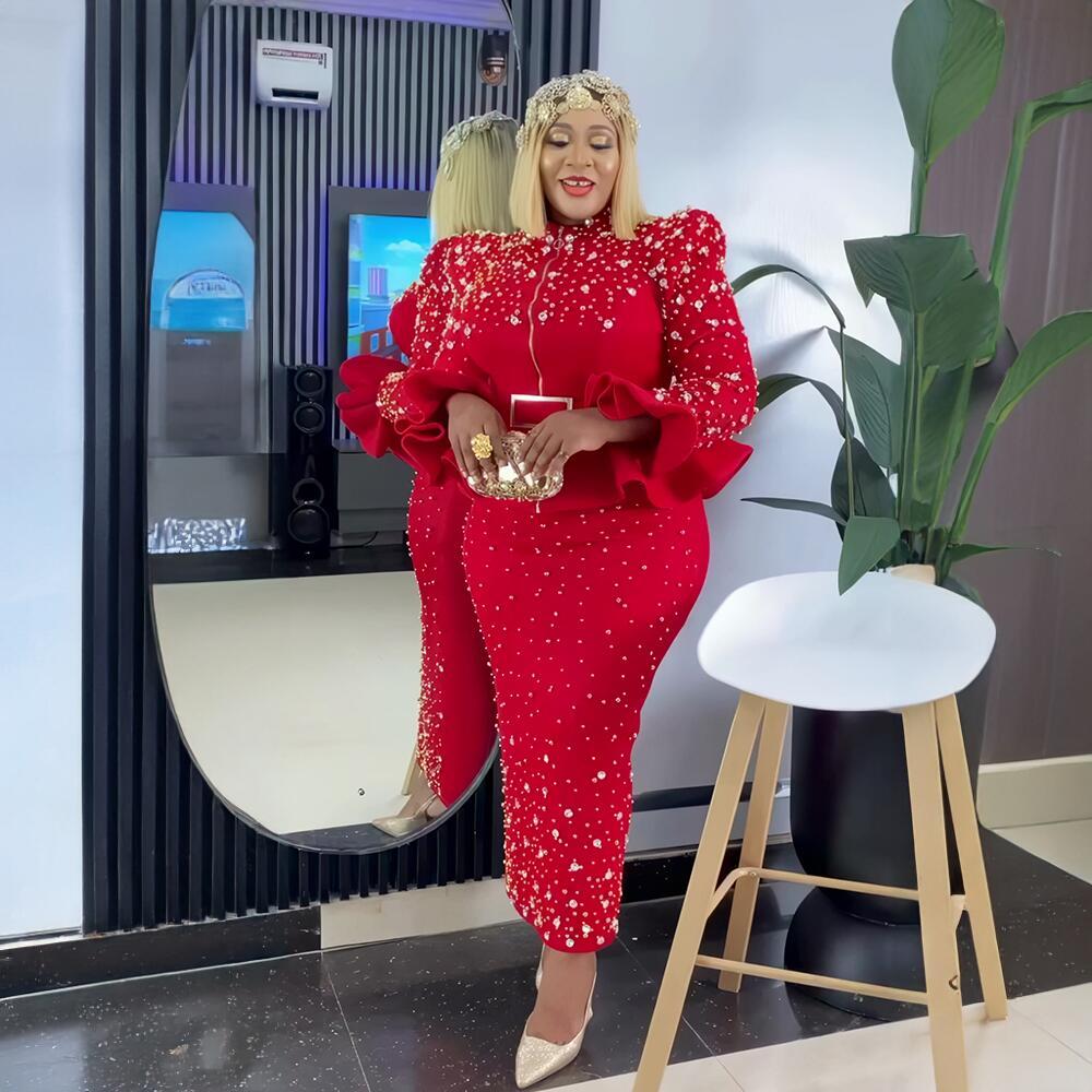 Women Suit Fashion Dress African Rhinestone Turkey African Dress Women Mesh Dress Design Africa For Sale