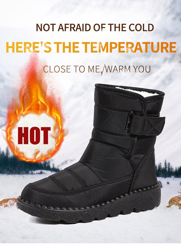 Customized Winter Warm Waterproof Casual Shoes Boots Women's Plus Size Fur Snow Boots Women's Cloth-covered Snow Boots