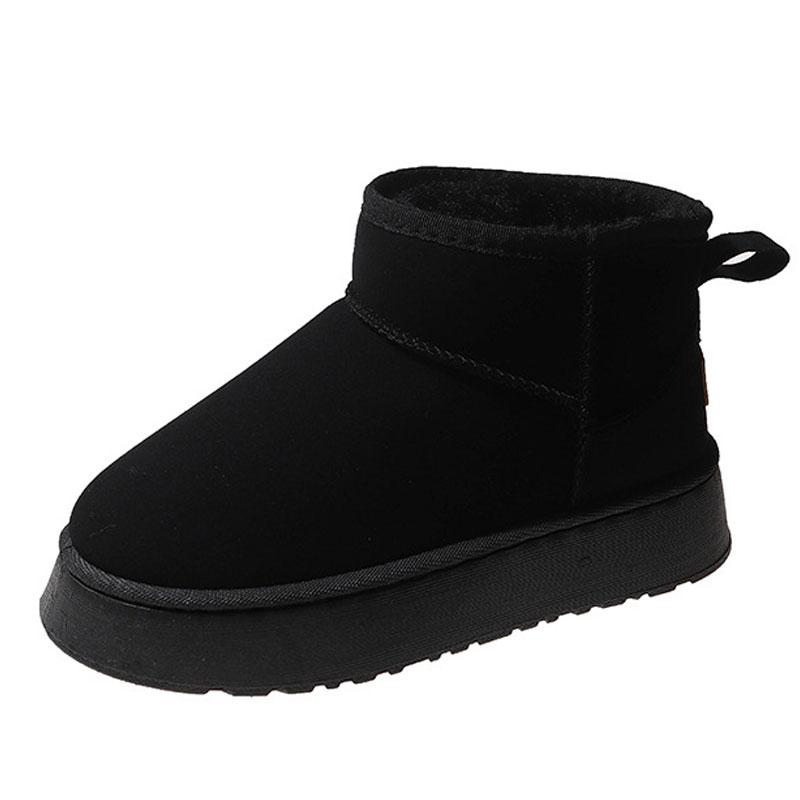 Wholesale Winter Unisex Thickened Warm Non-slip Suede Waterproof Shoes Round Toe Design Couple Women Snow Boots Slippers