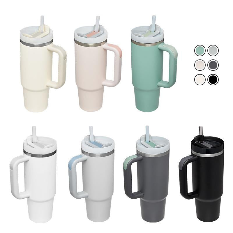 Custom Logo 40 Oz Adventurer Stainless Steel Tumbler Outdoor Double Wall Travel Coffee Cup With Handle And Straw Vacuum Car Cup