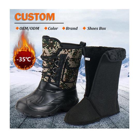 Outdoor Snow Boots Waterproof Warm Shoes Men's Boots Women's Shoes Knee Warm Boots Winter Rubber OEM ODM Custom Brand