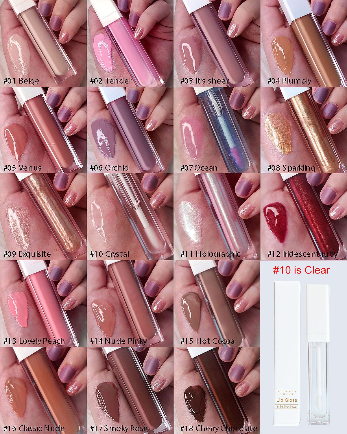 Custom Logo Nude Vegetarian Glow Lip Gloss Private Label Lip Gloss