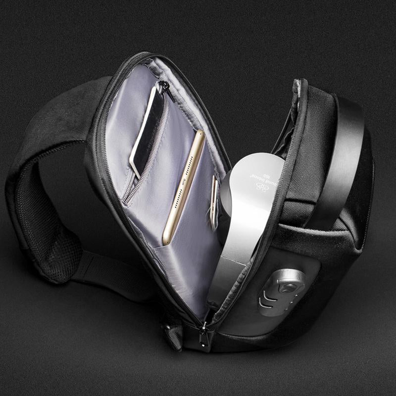 Anti-theft Men's Chest Bag Good Shape Beautiful Waterproof USB Rechargeable Crossbody Bag