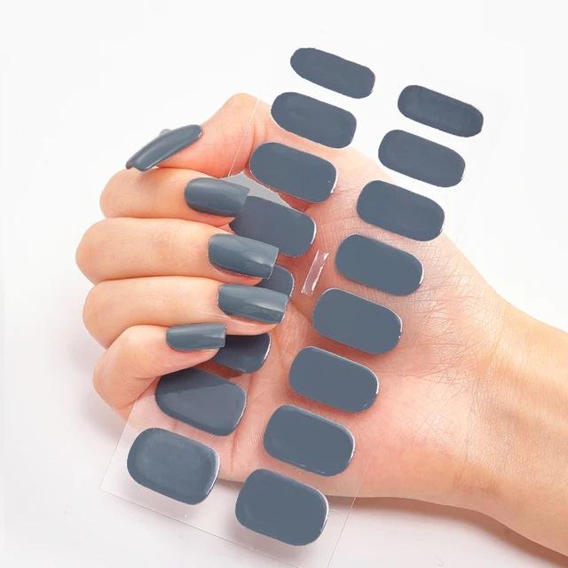 Waterproof Nail Gel Sticker Decal Semi-cured UV Lamp Gel Nail Sticker With UV Lamp, Durable