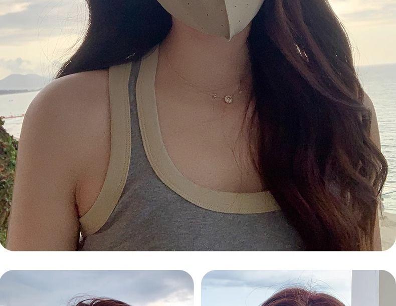 Women's Summer 'ice Silk' Full Face UV Protection Sunscreen Mask Non-traceable Breathable Thin Sunshade Veil Comfortable Daily Use