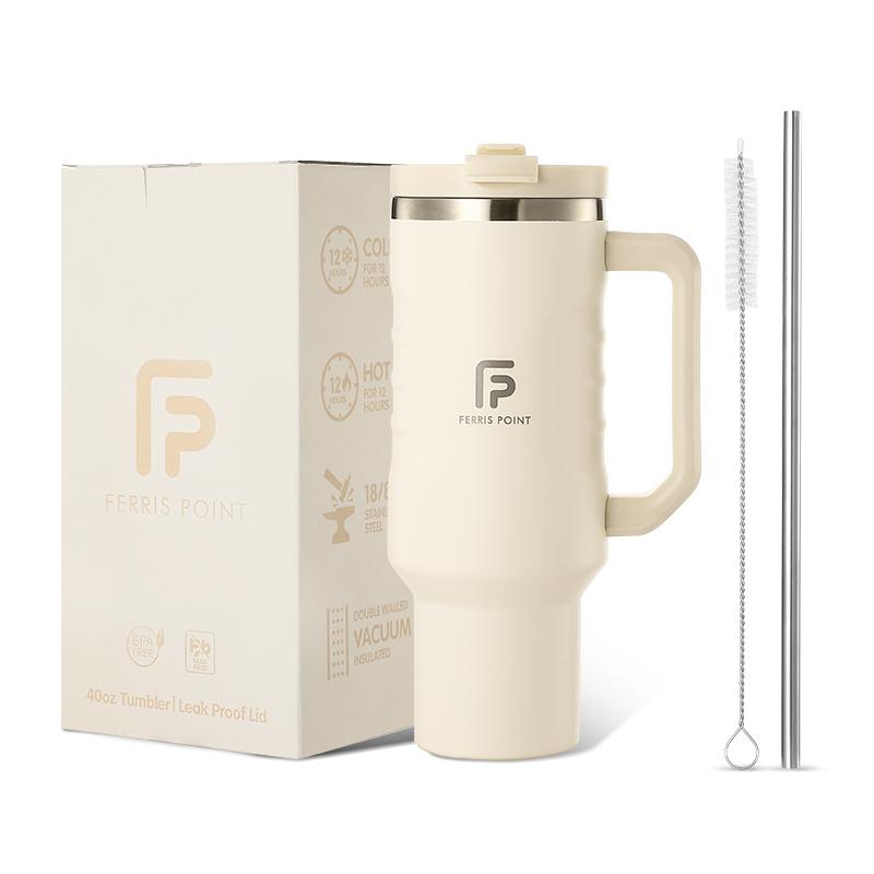 Portable Outdoor Custom Stainless Steel 40 Oz With Handle Straw Double Wall Coffee Mug Travel Insulated Beer Mug