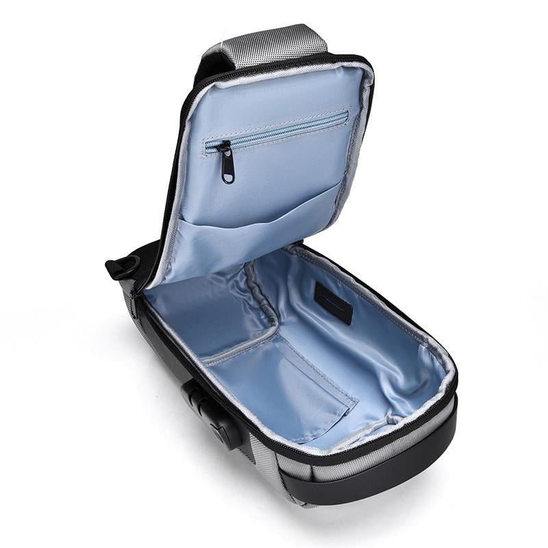 Anti-theft Men's Chest Bag Good Shape Beautiful Waterproof USB Rechargeable Crossbody Bag