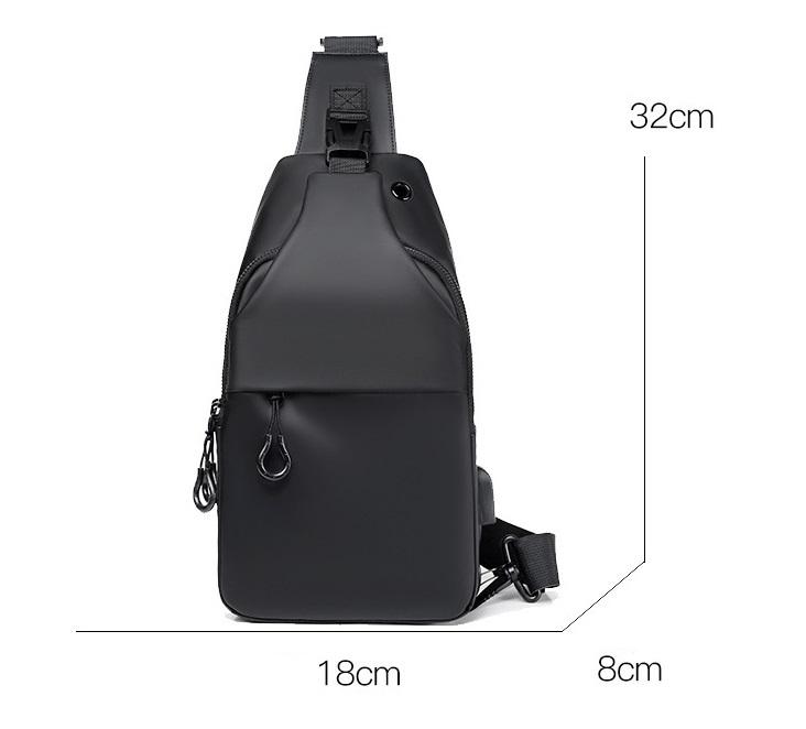 Casual Fashion Multifunctional Chest Bag Shoulder Bag Waterproof Chest Crossbody Bag With USB For Young Men