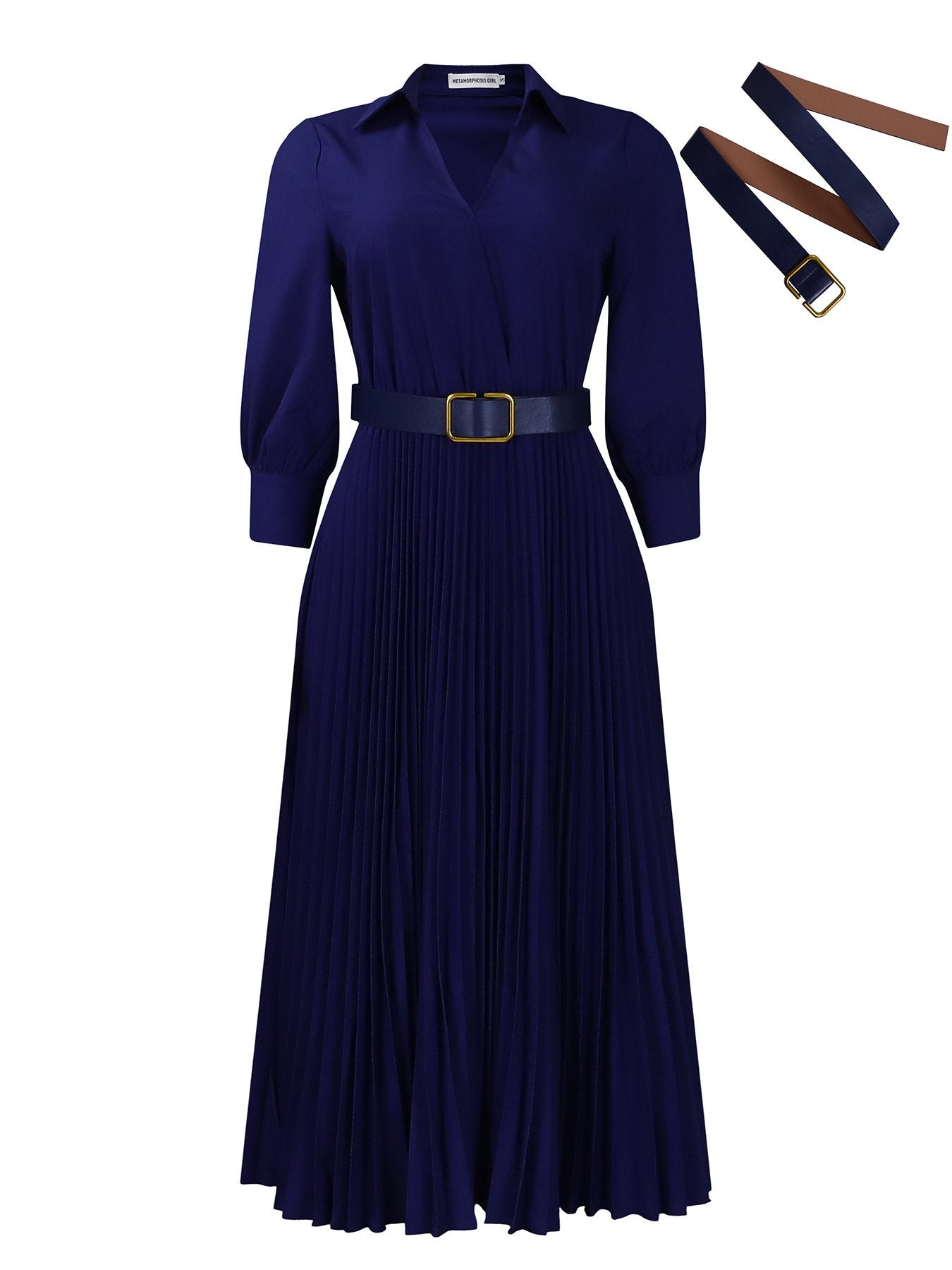 2024 Hot Spring New Women's Fashion V-neck Solid Color Plus Size Dress