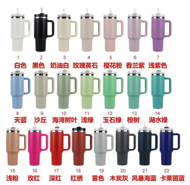 Custom Stanleyem Cup 40 Oz Stainless Steel Travel Mug With Handle Tumbler Outdoor Coffee Tumbler Coffee Cup With Lid