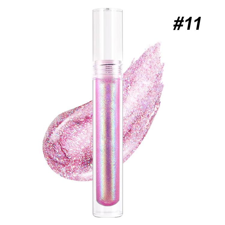 Wholesale OEM Diamond Lip Gloss Makeup High Gloss Hologram Glitter Lip Gloss