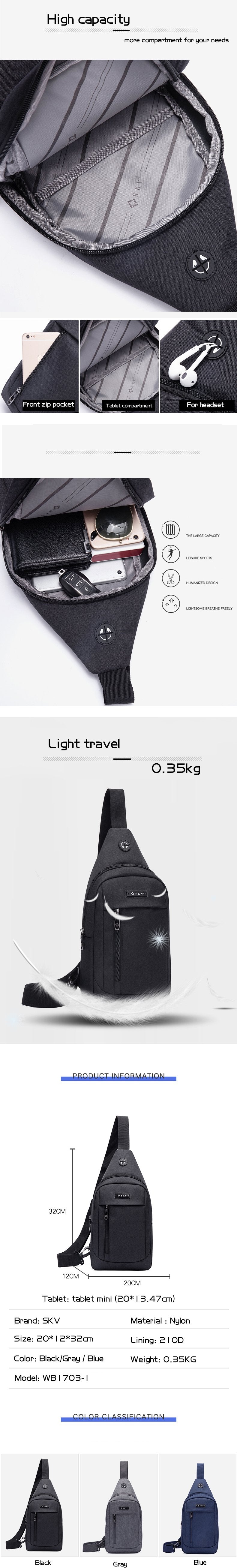 Large Capacity Korean Men's Leisure Chest Bag Wholesale Factory Simple Joker Shoulder Strap Waterproof Function