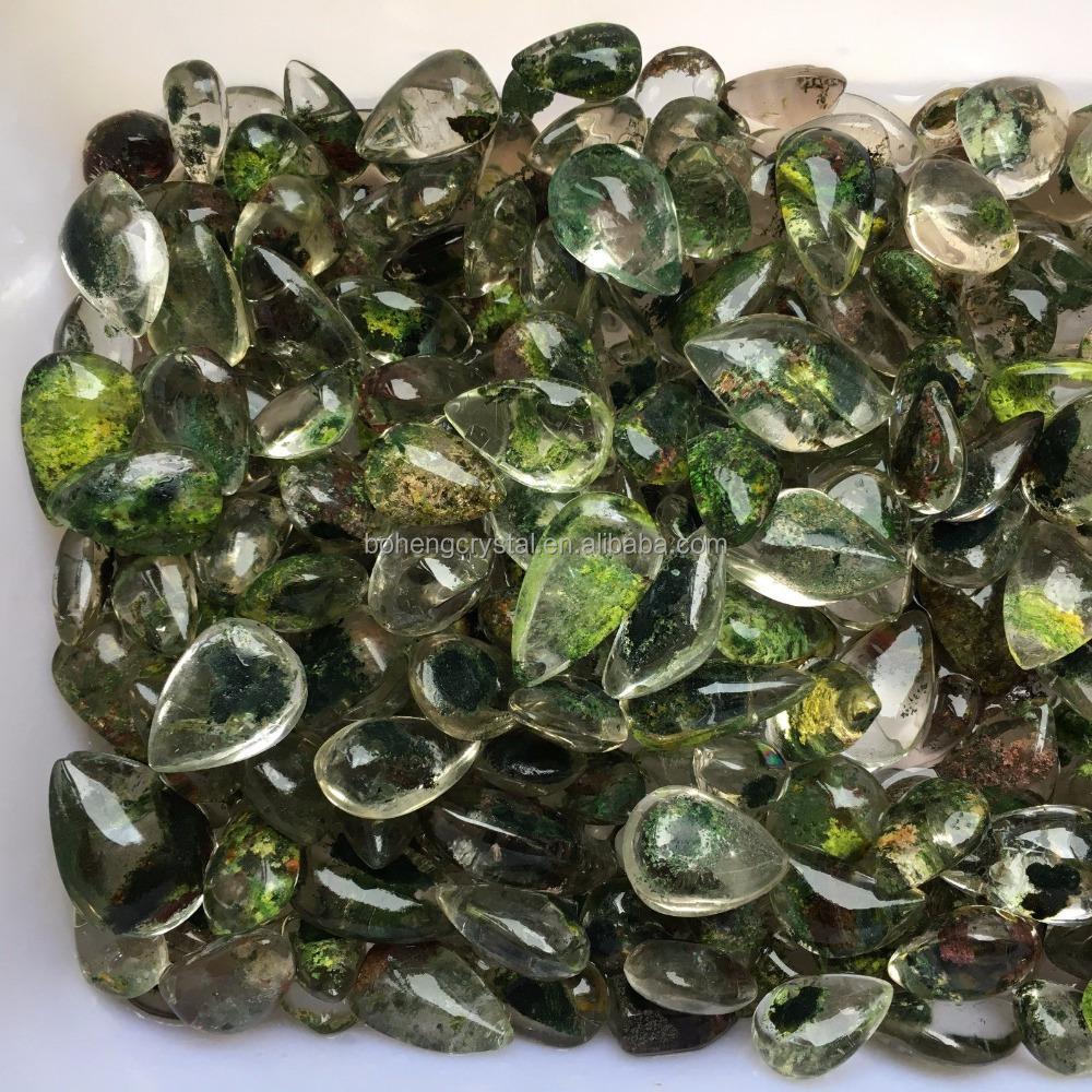 Wholesale Rare Natural Beautiful Green Ghost Phantom Quartz Water Drop Crystal Pendant