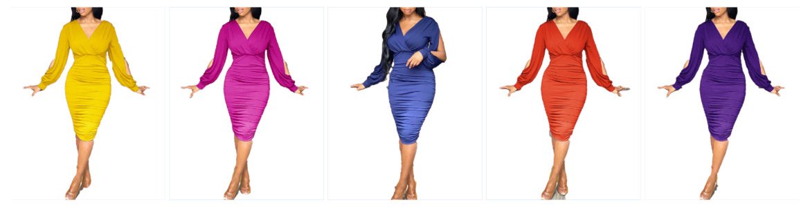 Multi Size Custom Hip Fit Dress Xs S M L Xl 2xl 3xl Long Dress Women Office Long Sleeve Dress