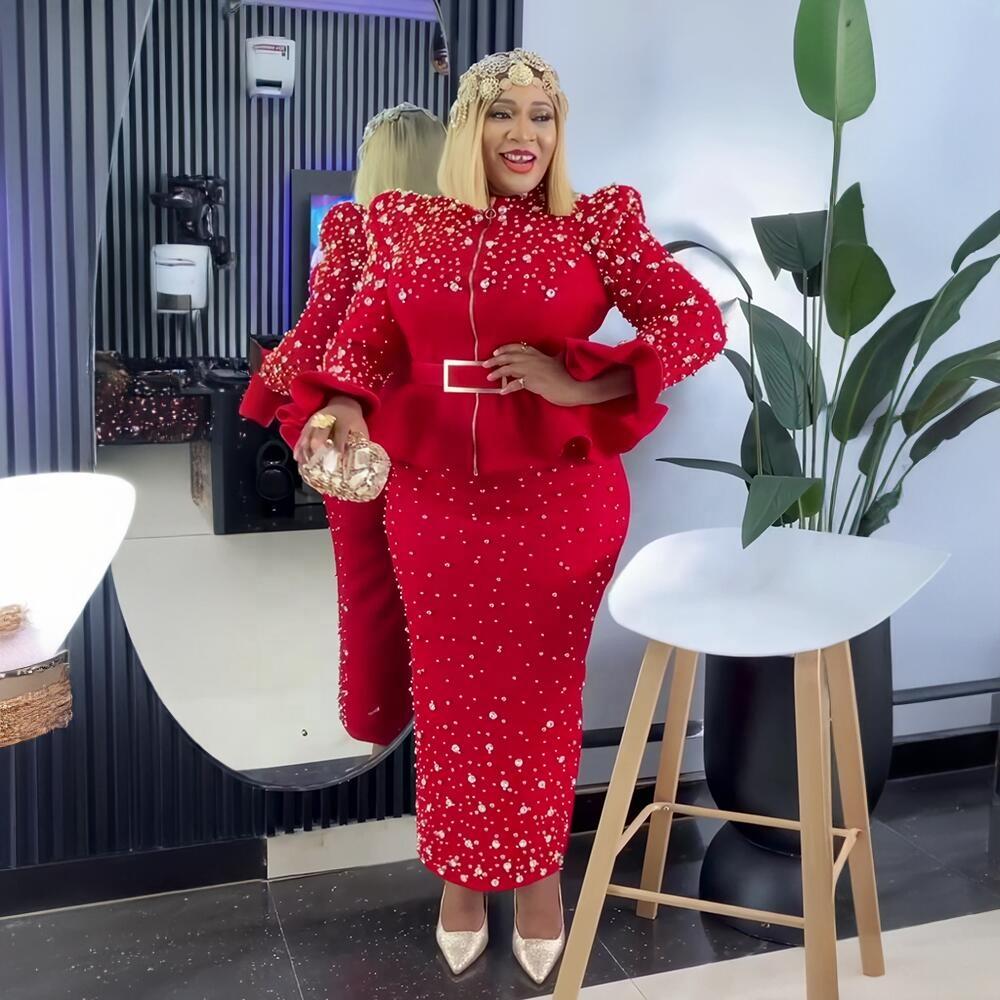 Women Suit Fashion Dress African Rhinestone Turkey African Dress Women Mesh Dress Design Africa For Sale