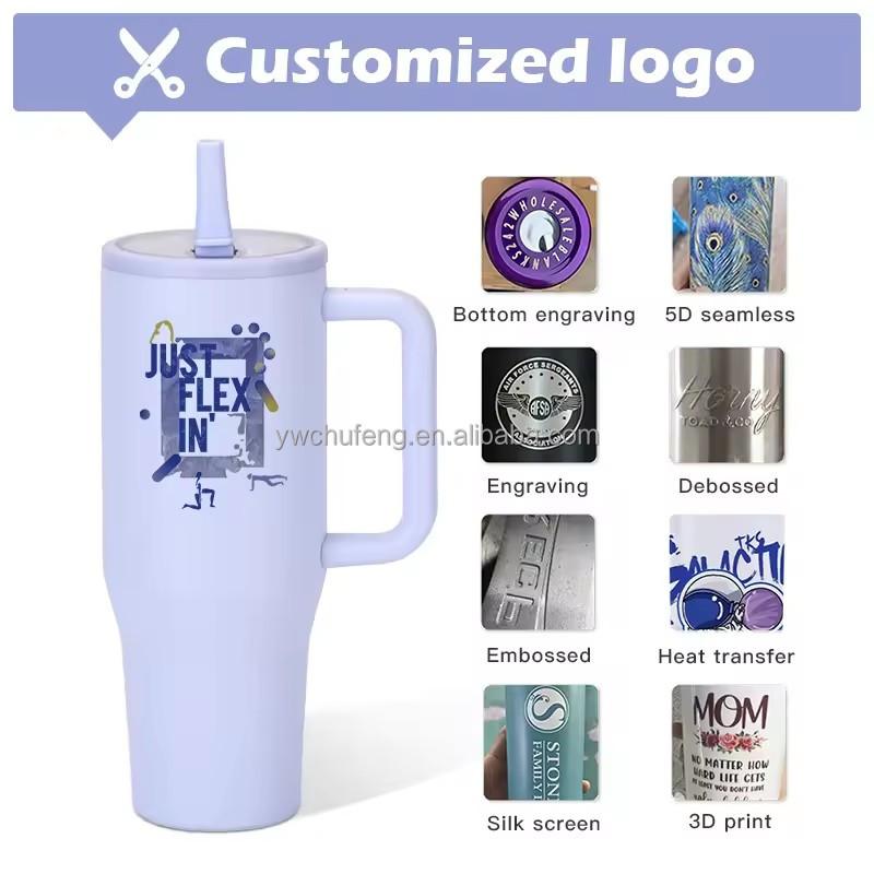 Chufeng 2024 New 40 Oz Anti-leakage Roller Bottle Insulated Vacuum 40 Oz Travel Mug With Handle