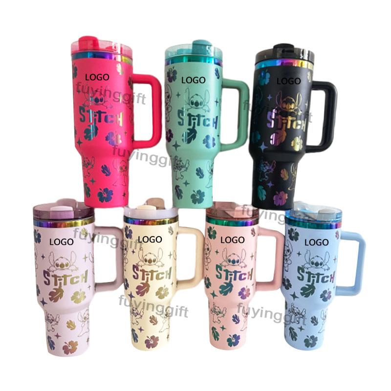 Cheap Wholesale 30 Oz 40 Oz With Straw Cartoon Character Vacuum Hot Stainless Steel Cup 40 Oz With Handle