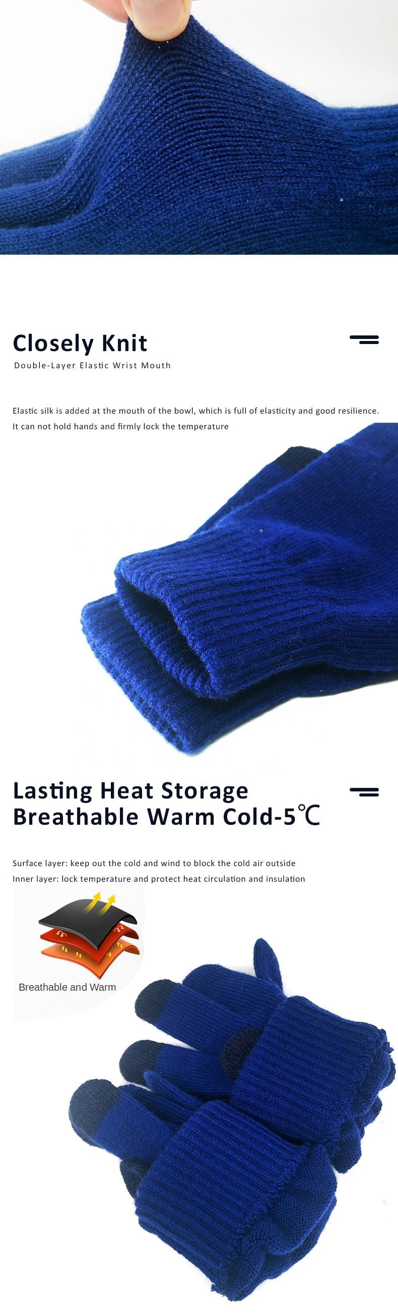 100% Merino Wool Custom Logo Men Magic Warm Women Knitted Winter Gloves With Luxury Retro Biker Hand Gloves
