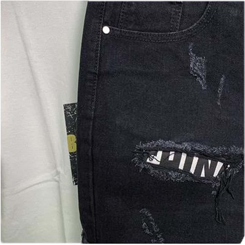 Fashion Custom Black Denim Short Ripped Casual Slim Fit Jeans Shorts For Men