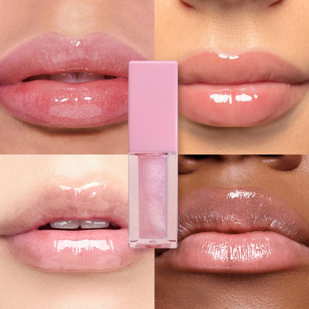 Big Brush 7 Color Changing Lip Oil Moisturizing Seasoning Fruit Transparent Vegetarian Private Label Pink Lip Gloss Lip Gloss