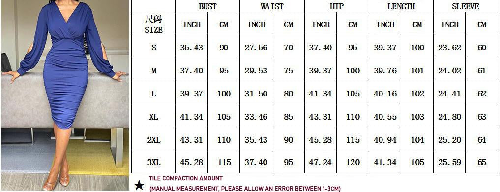 Multi Size Custom Hip Fit Dress Xs S M L Xl 2xl 3xl Long Dress Women Office Long Sleeve Dress