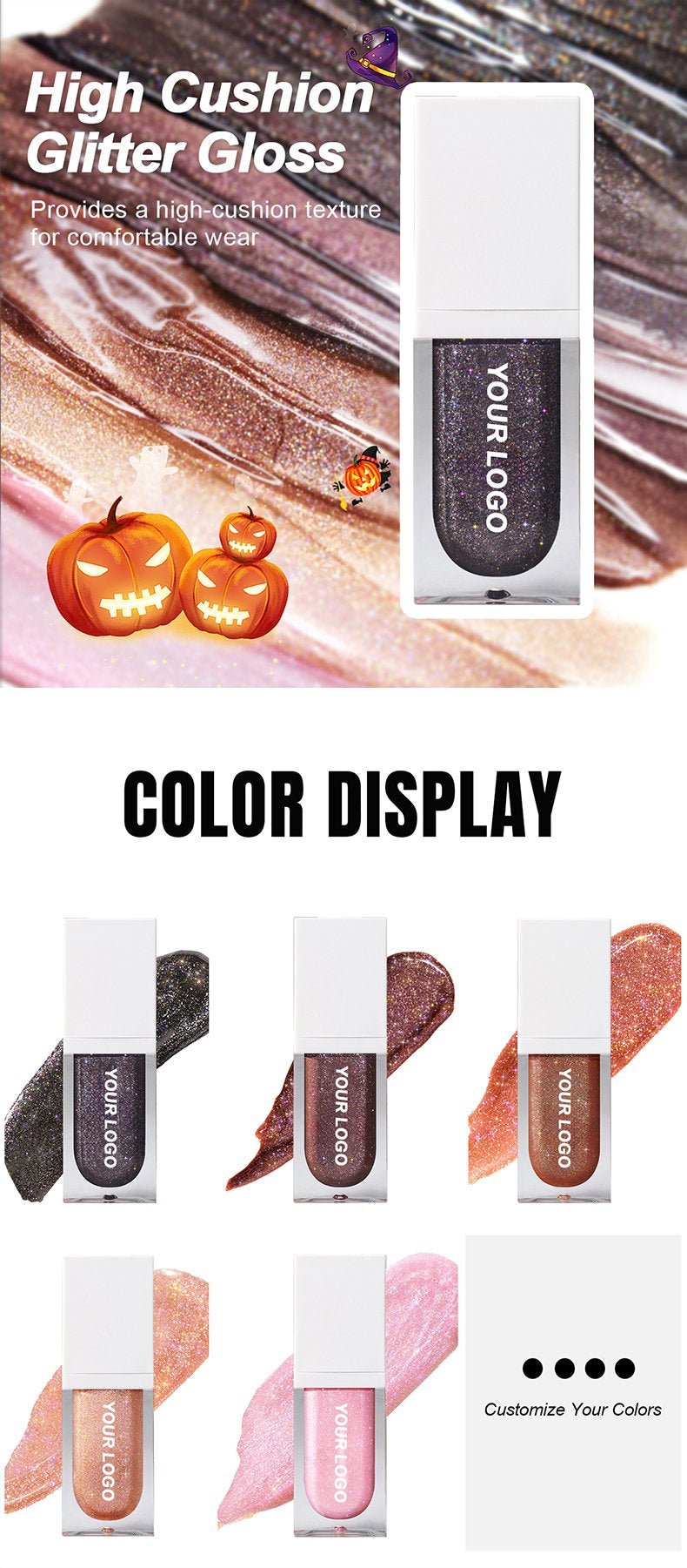 High Quality Custom Gloss Glossy Lip Glossy Christmas Black Lip Gloss Private Label