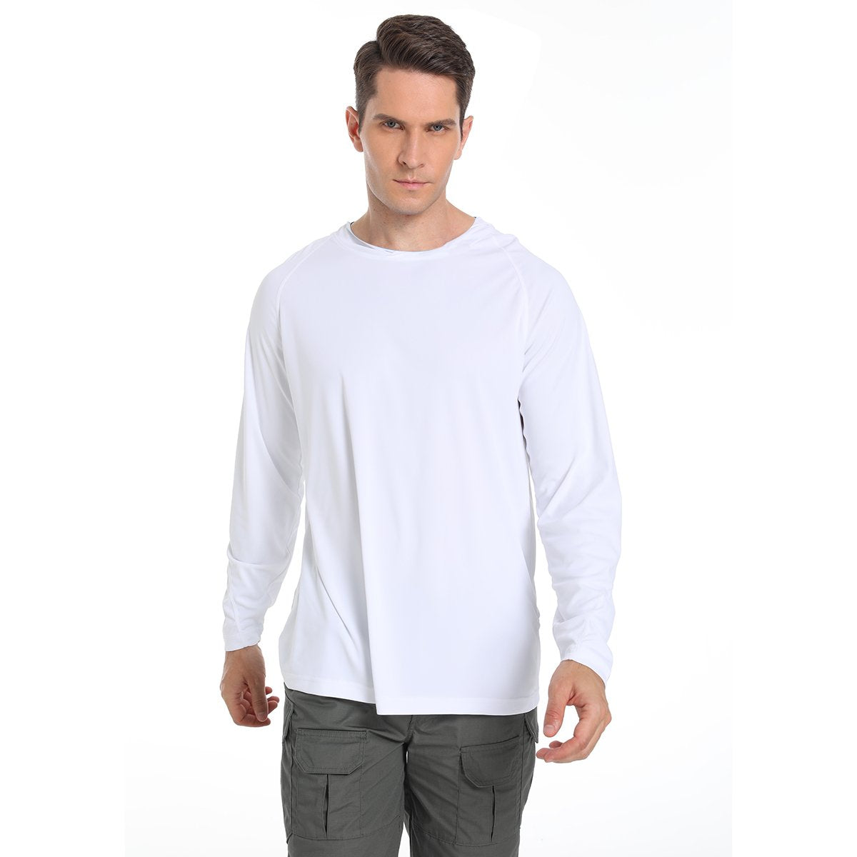 US Size In Stock Blank Wicking Breathable Upf50 Men's Performance Long Sleeve Fishing Shirt