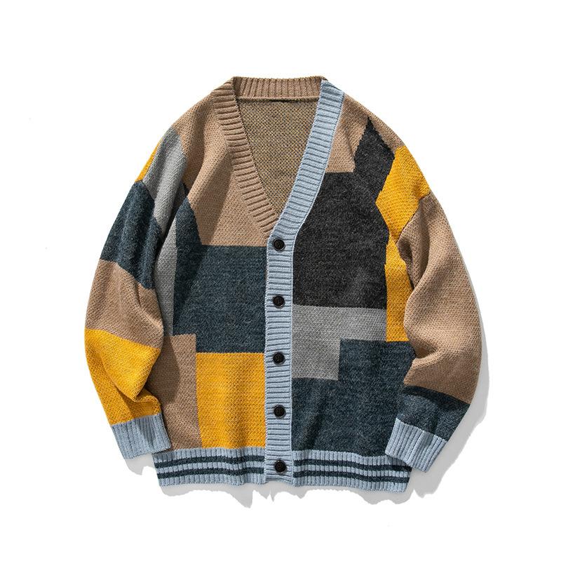 Custom Casual Super Slap Cardigan Knitted V-neck Men's Knitted Wool Sweater Overall Promotion Winter Knitted Men's Cardigan Sweater