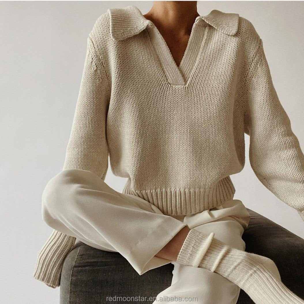 Wholesale 2024 New Knitted Women's Suit Long Sleeve Sweater Dress Style Wool Skirt Loose Knitted Girl Interior