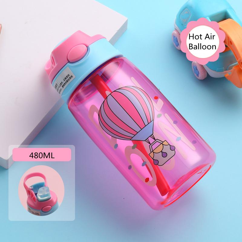 Children Suction Cup Creative Cartoon Baby Feeding Cup With Straw Leak-proof Bottle Outdoor Portable Children Cup