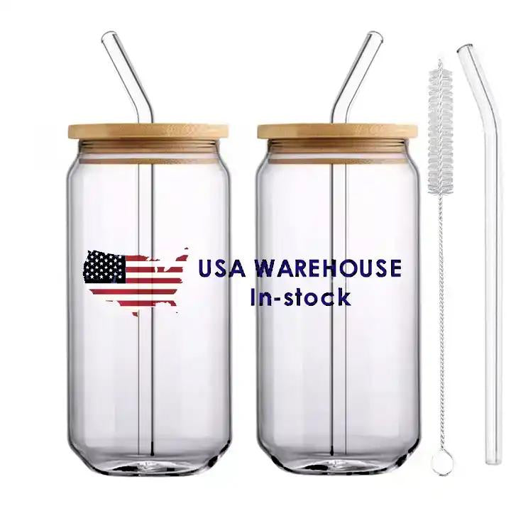 12 Oz 16 Oz 20 Oz Bamboo Lid Glass Pipette Glass Beer Cup Iced Coffee Cute Wine Glass