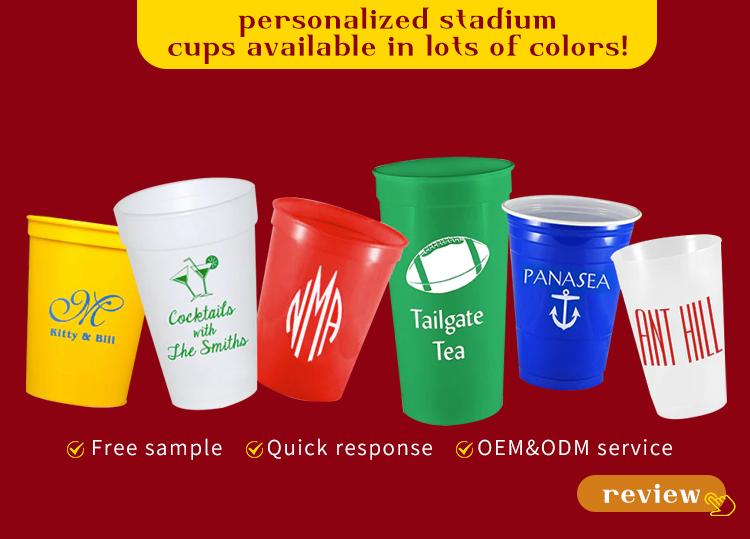 Football Game Use Low Price Custom Logo Plastic Cup Durable Environmental Protection 12 Oz 16 Oz 24 Oz 32 Oz Stadium Cup