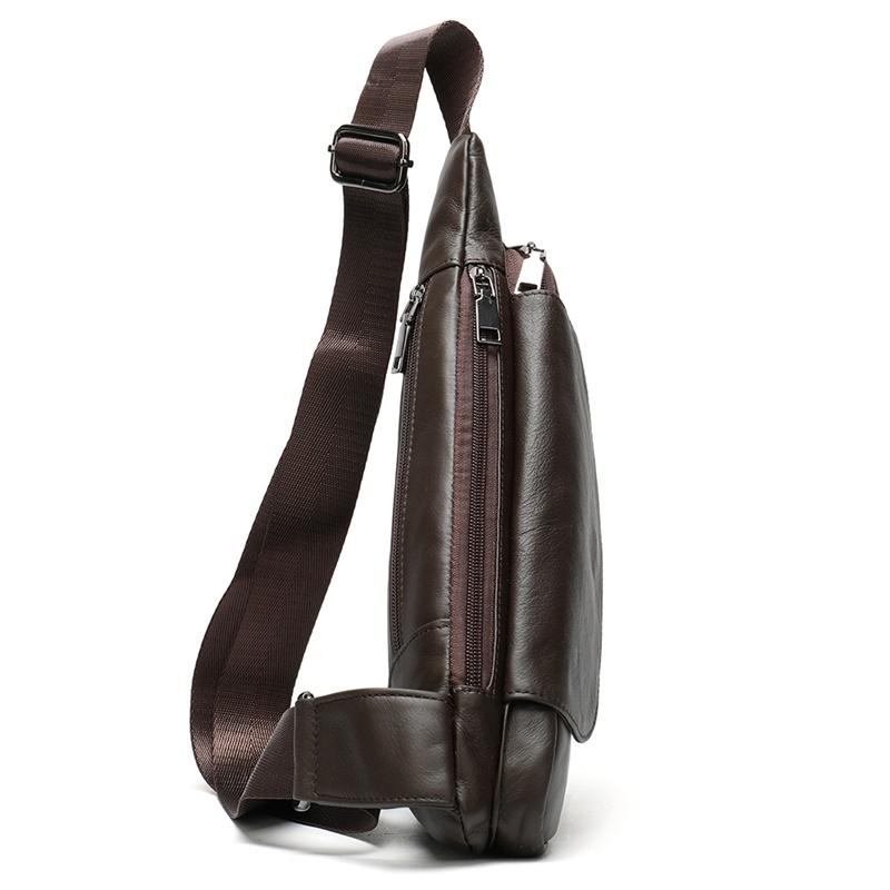 MARRANT Shoulder Bag Men's Outdoor Travel Camping Backpack Genuine Leather Men's Crossbody Sling Bag Genuine Leather Men's Chest Bag