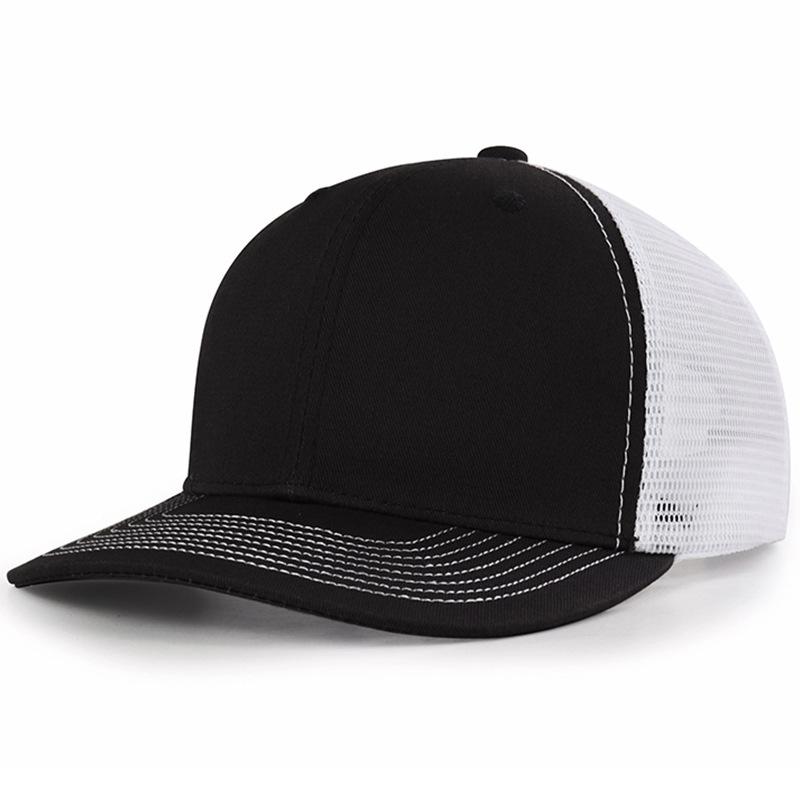 Customized Logo Unisex Blank Shape Fit Cap 112 Truck Drivers Cap High Quality Mesh Cap Ordinary Men's Sun Hat