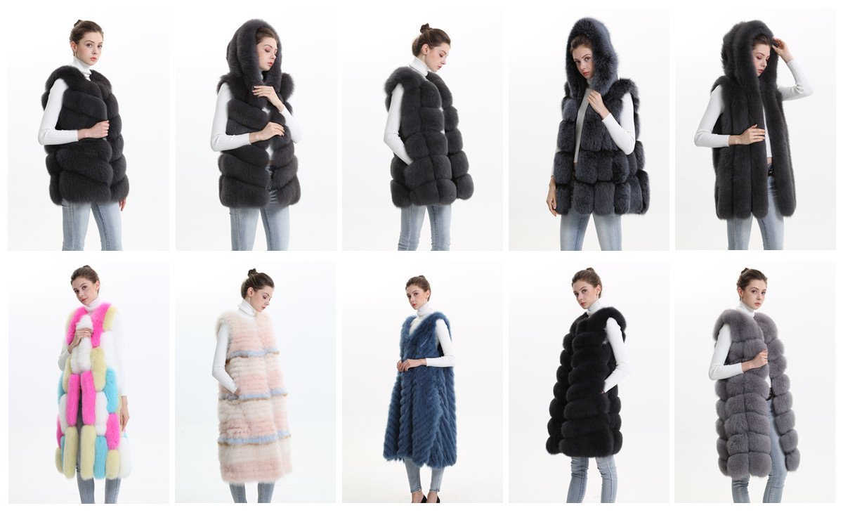 Factory Wholesale Women Genuine Goods Fox Fur Gilet OEM Service Winter Long Natural Fox Fur Vest For Girls