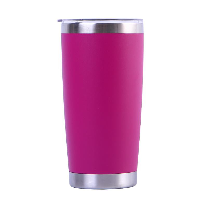 Custom Logo Double Wall 18/8 Stainless Steel 20 Oz Tumbler Travel Mug 20 Oz Powder Coated Coffee Mug Tumbler With Lid And Straw