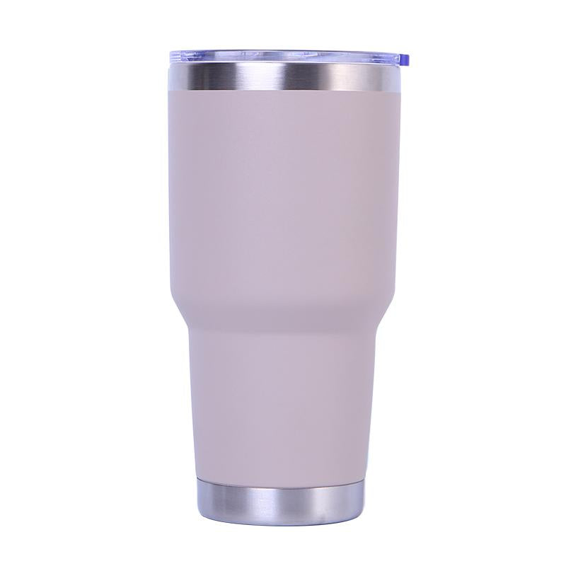 Custom Logo Powder Coated Metal Cup Double Wall Vacuum Insulated Stainless Steel 20 Oz 30 Oz Car Tumbler Cup Travel Coffee Mug