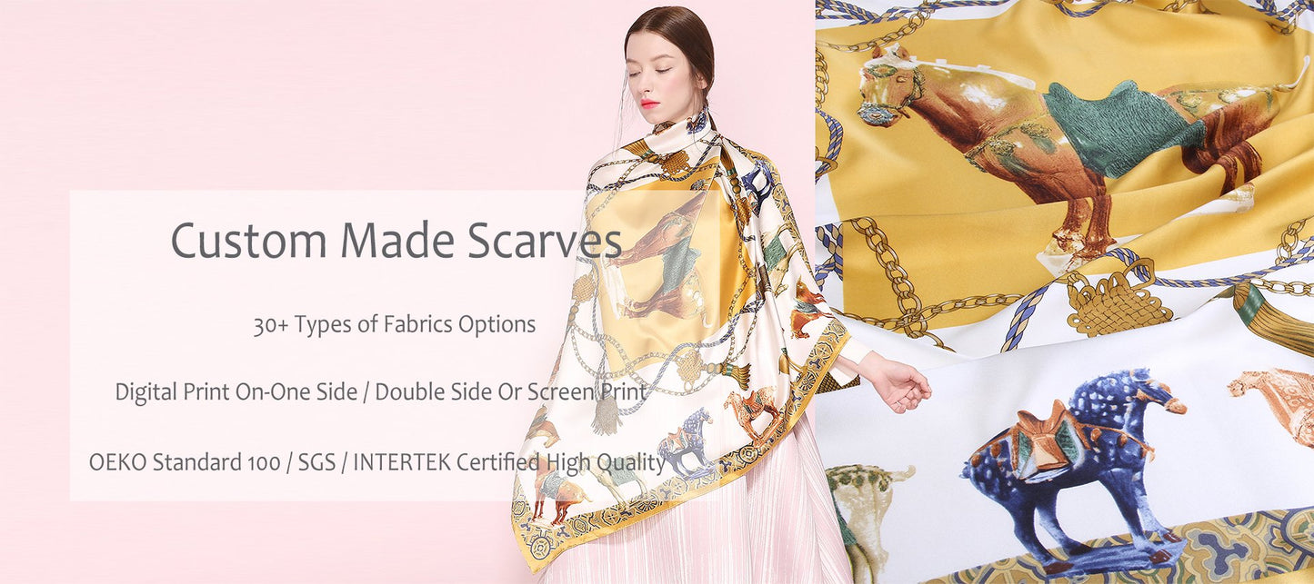 100% 丝巾印花服务设计师foulard socie女士方形定制丝巾带标志100% silk scarf printing service designer fould socie ladies square custom silk scarf with logo