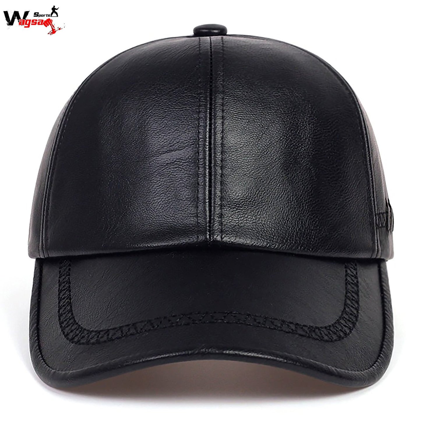Fashion Solid Winter Leather Baseball Men's Autumn Color Warm Black Hat