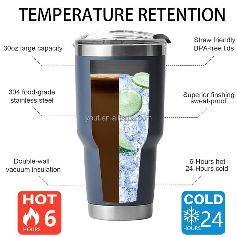 Wholesale Custom Travel Coffee 30 Oz 20 Oz Bulk Stainless Steel Double Wall Beer Mug Outdoor Straw Tumbler Mug