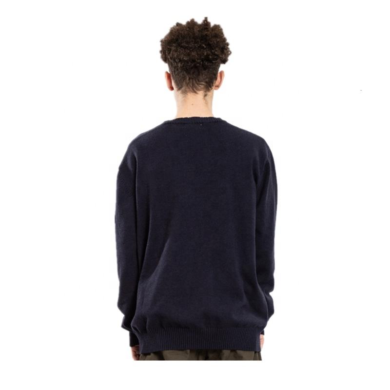 Custom High Quality Winter Crewneck Jacquard Pullover Knitted Shirt Cotton Men Pullover Sweater