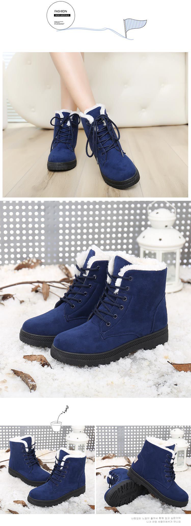 Langelentiger Amz Best Seller Fashion Women's Boots Hot Flat Boots Women's Warm Women's New Arrears Snow Boots