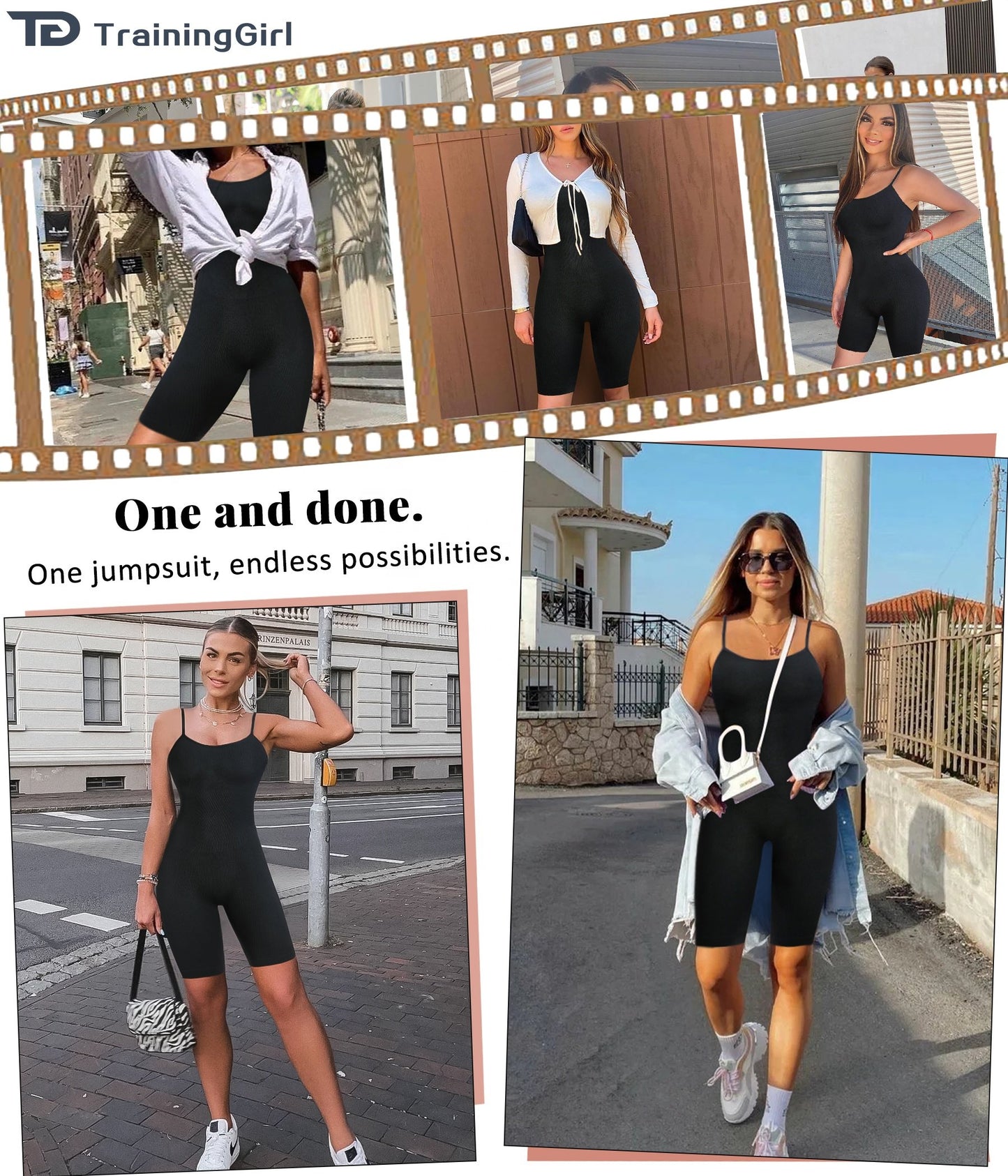 Women Seamless Yoga Jumpsuit One Piece Spaghetti Strap Tight Rib Sport Tight Sleeveless Fitness Jumpsuit