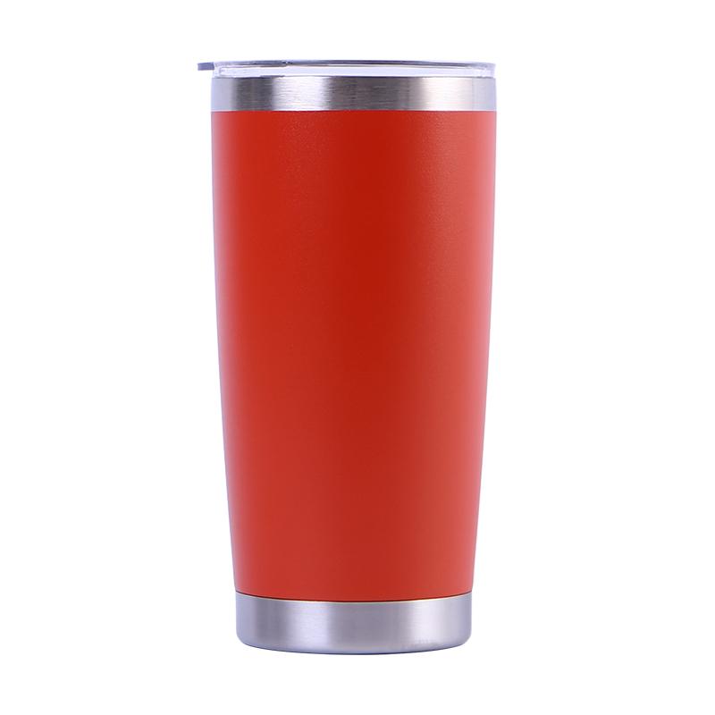 Custom Logo Double Wall 18/8 Stainless Steel 20 Oz Tumbler Travel Mug 20 Oz Powder Coated Coffee Mug Tumbler With Lid And Straw