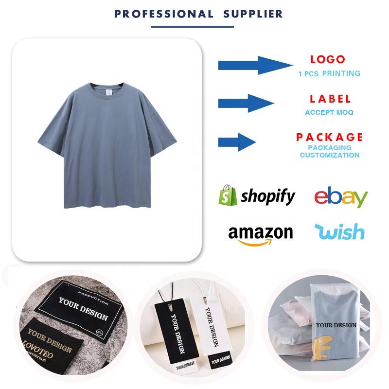Custom Men's Oversized T-Shirt Printed Logo 100 Cotton Plus Size T-Shirt Large High T-Shirt Loose Fit Men's T-Shirt